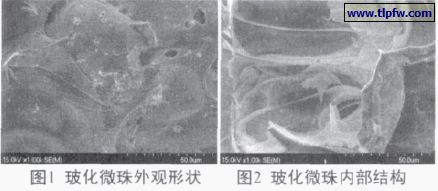 玻化微珠外觀形狀及內(nèi)部結構